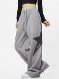 FashionKova - Star Patch Baggy Gray Sweatpants
