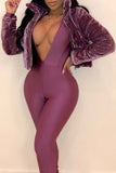 Fashionkova - purple cardigan Solid Velvet Long Sleeve Coats & Cardigan