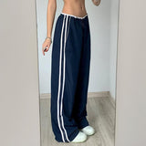 FashionKova - Vintage Striped Piping Sweatpants