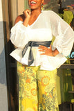 Fashionkova - White Casual Solid Hollowed Out See-through Oblique Collar Tops