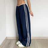 FashionKova - Vintage Striped Piping Sweatpants