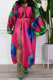 Fashionkova - Sky Blue Casual Street Print Patchwork Cardigan Collar Outerwear