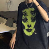 FashionKova - Grunge Ghost Face Graphic T-Shirt