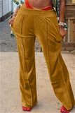 Fashionkova - Black Fashion Casual Solid Basic Regular Mid Waist Conventional Solid Color Bottoms