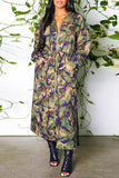 Fashionkova - Camouflage Casual Print Camouflage Print Patchwork Zipper Hooded Collar Outerwear