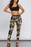 Fashionkova - Camouflage Drawstring High Print camouflage pencil Pants Bottoms