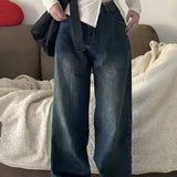 FashionKova - Vintage Blue Washed High Waist Boyfriend Jeans