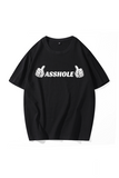 Fashionkova - Black Street Daily Print Patchwork Letter O Neck Tops