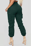 Fashionkova - Green Drawstring Mid bandage Straight Pants Pants