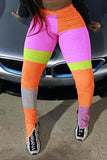 Fashionkova - Orange Elastic Fly High Split Skinny Pants Bottoms