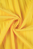 Fashionkova Yellow Casual Solid Frenulum Pleated V Neck Long Sleeve Dresses