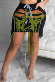 Fashionkova - Dark Gray Fashion Sexy Patchwork Strap Design Skirt