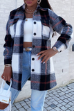 Fashionkova - Black Casual Plaid Patchwork Turndown Collar Outerwear