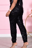 Fashionkova - Black Sexy Solid Sequins Mid Waist Pencil Bottoms